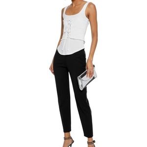 Cinq a sept white lace up tank top